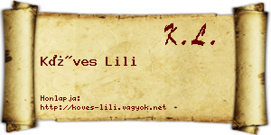 Köves Lili névjegykártya