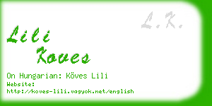 lili koves business card